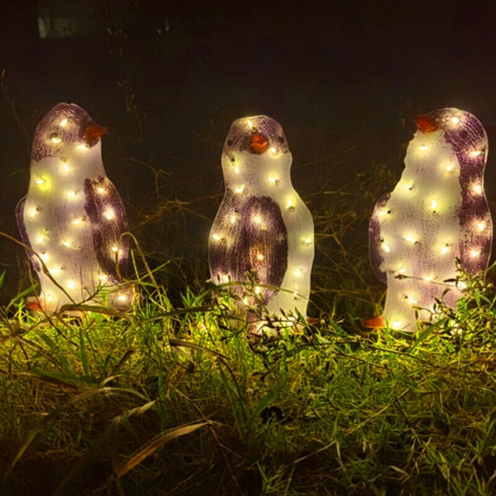 3X Christmas Penguin Acrylic