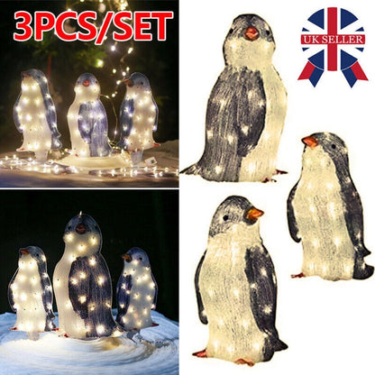 3X Christmas Penguin Acrylic