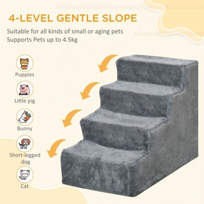PawHut Four-Step Dog Stairs,