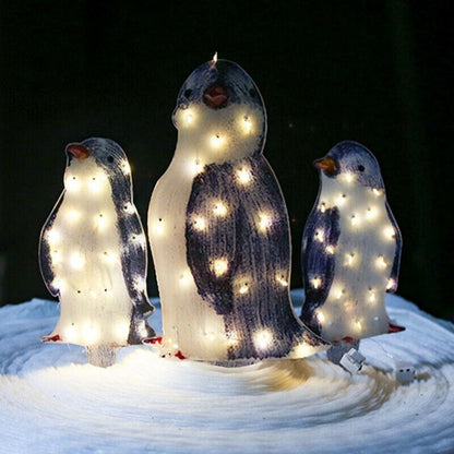 3X Christmas Penguin Acrylic
