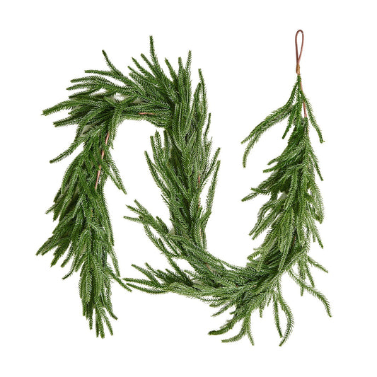 5ft Realistic Christmas Garland – Norfolk Pine Holiday Greenery