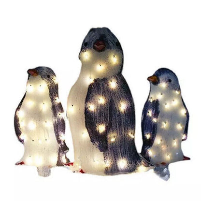 3X Christmas Penguin Acrylic