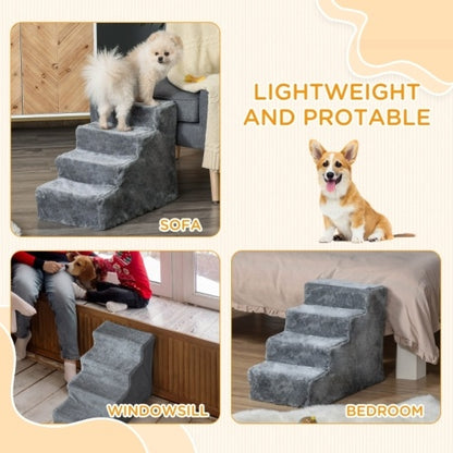PawHut Four-Step Dog Stairs,