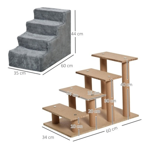PawHut Four-Step Dog Stairs,