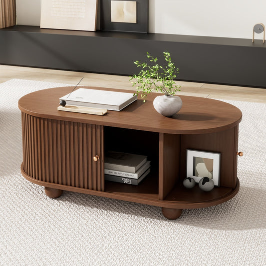 Oval Coffee Table With 2